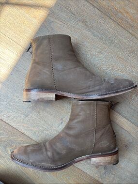Free People Brown Leather Ankle Boots